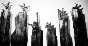 bronze + railroad ties | horse-bird series